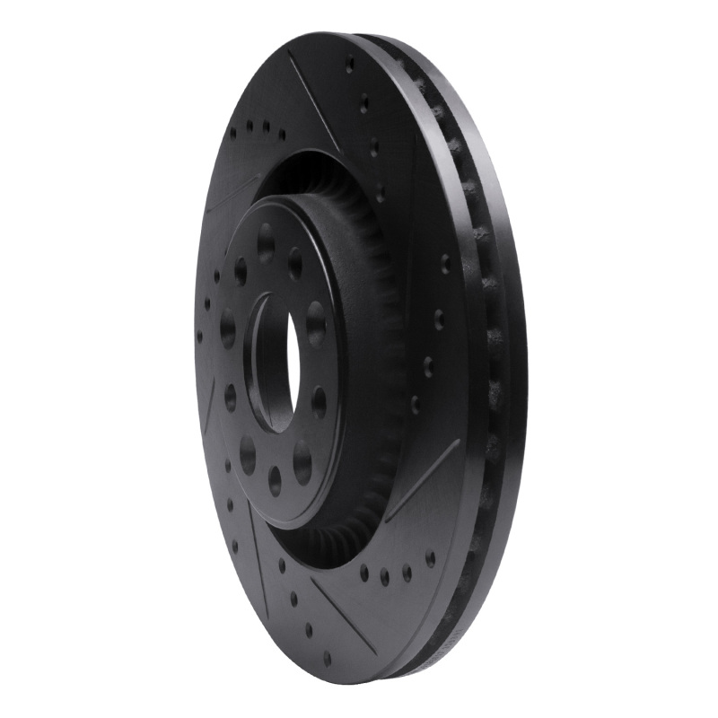 Ford Freestyle Brake Rotor (1) - Front Right - R1 Concepts - Drilled & Slotted - Black - `05-`09